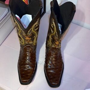 Champion Embroidered Brown Cowboy Boots